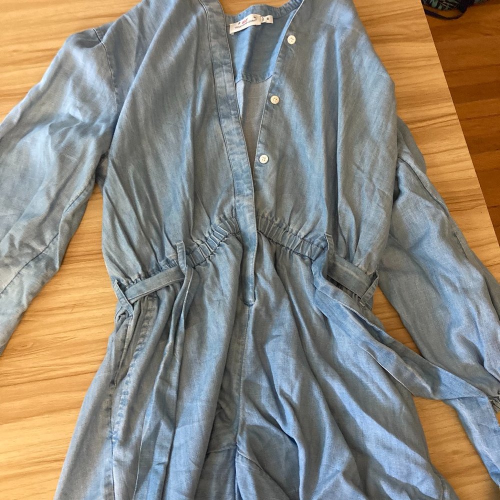 Denim Romper Long Sleeve